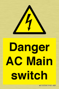 Danger AC Main switch 